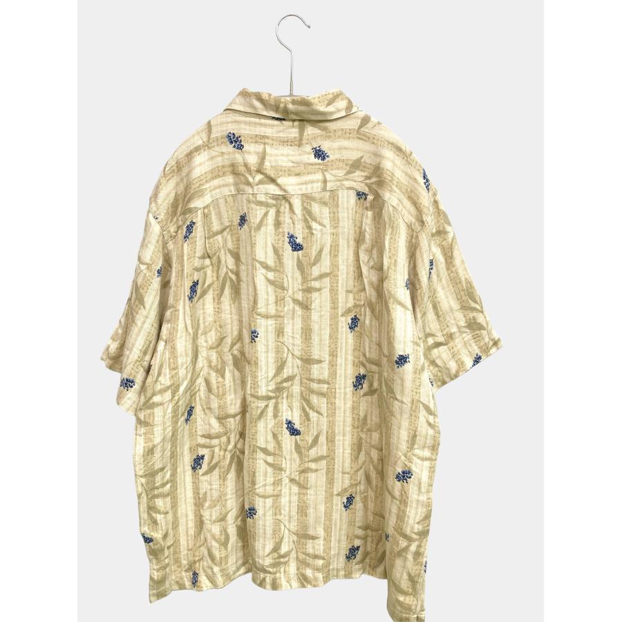 IZOD アイゾッド シャツ/ブラウス L ベージュ リネン・麻 シルク ストライプ柄 花柄・ボタニカル柄 半袖 ミドル丈 レギュラーカラー メンズ |  | 01