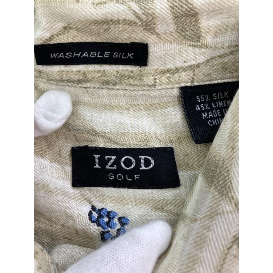 IZOD アイゾッド シャツ/ブラウス L ベージュ リネン・麻 シルク ストライプ柄 花柄・ボタニカル柄 半袖 ミドル丈 レギュラーカラー メンズ |  | 02