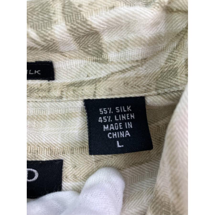 IZOD アイゾッド シャツ/ブラウス L ベージュ リネン・麻 シルク ストライプ柄 花柄・ボタニカル柄 半袖 ミドル丈 レギュラーカラー メンズ |  | 03