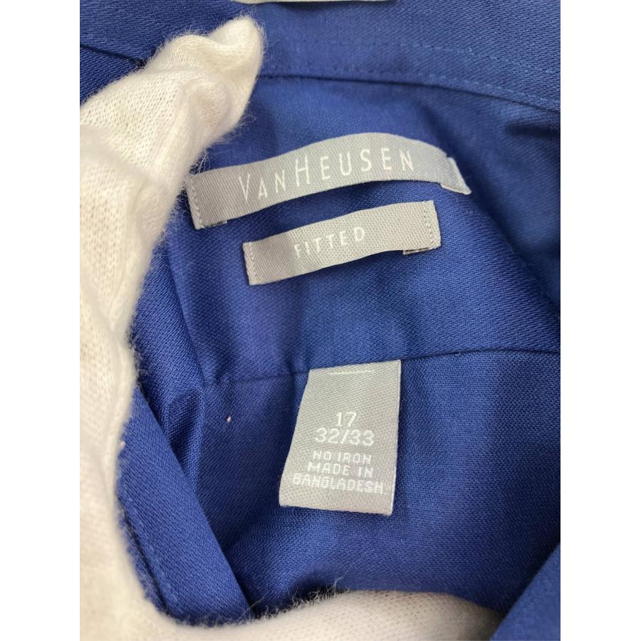 VAN HEUSEN ヴァンヒューゼン ビジネスシャツ 17 32/33 ブルー サテン 無地 長袖 レギュラーカラー メンズ |  | 03