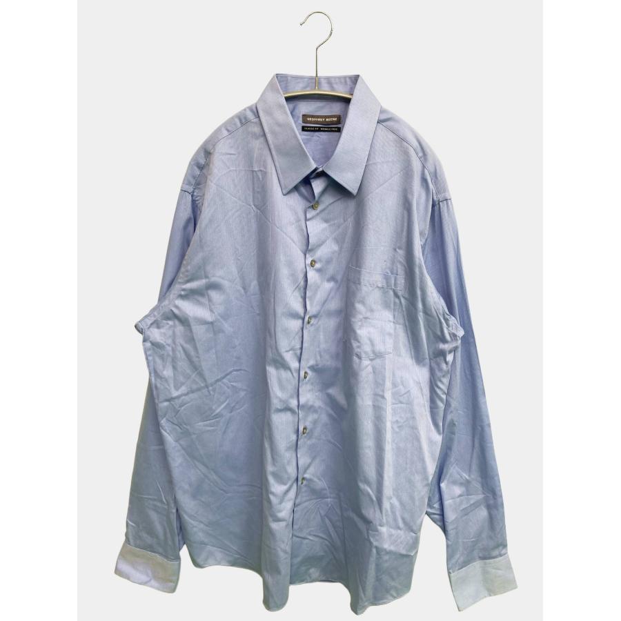 GEOFFREY BEENE ジェフリービーン ビジネスシャツ 17 36/37 ブルー コットン 無地 長袖 レギュラーカラー メンズ | 