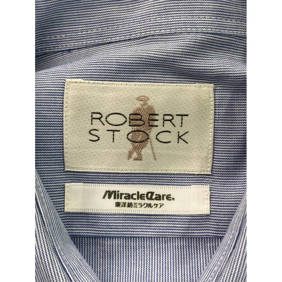 ROBERT STOCK ロバートストック ビジネスシャツ ブルー コットン ストライプ柄 長袖 レギュラーカラー メンズ |  | 02