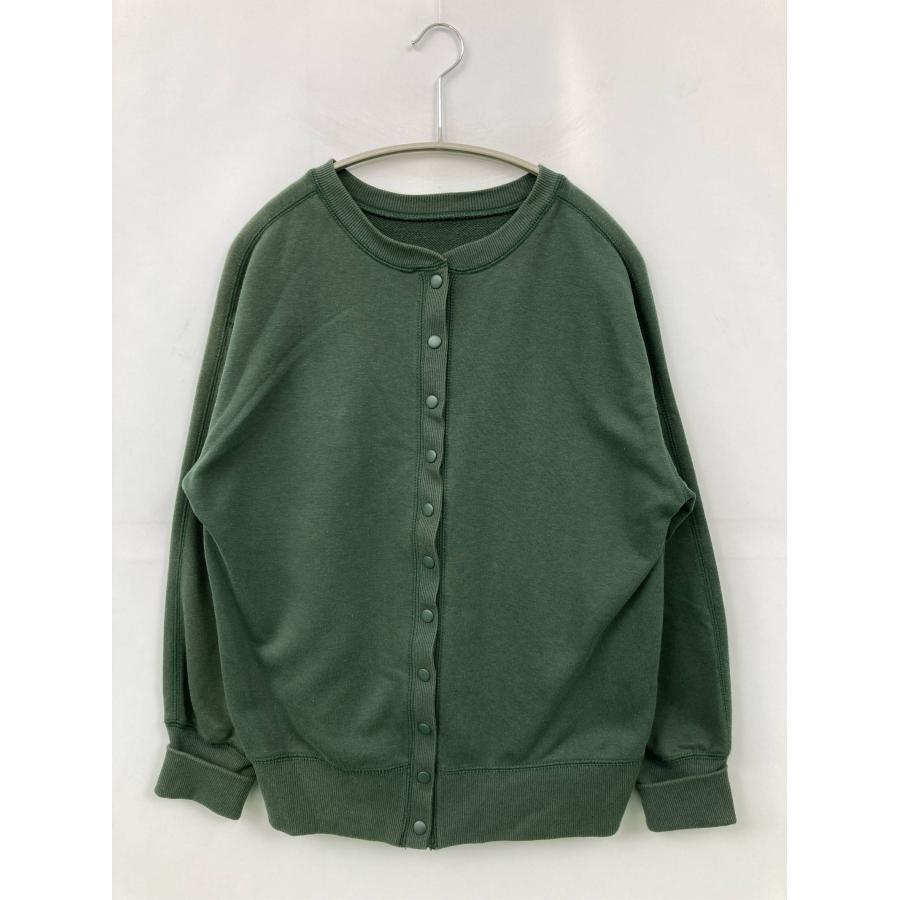カーディガン/ボレロ M〜L グリーン コットン 無地 ミドル丈 長袖 レディース | 