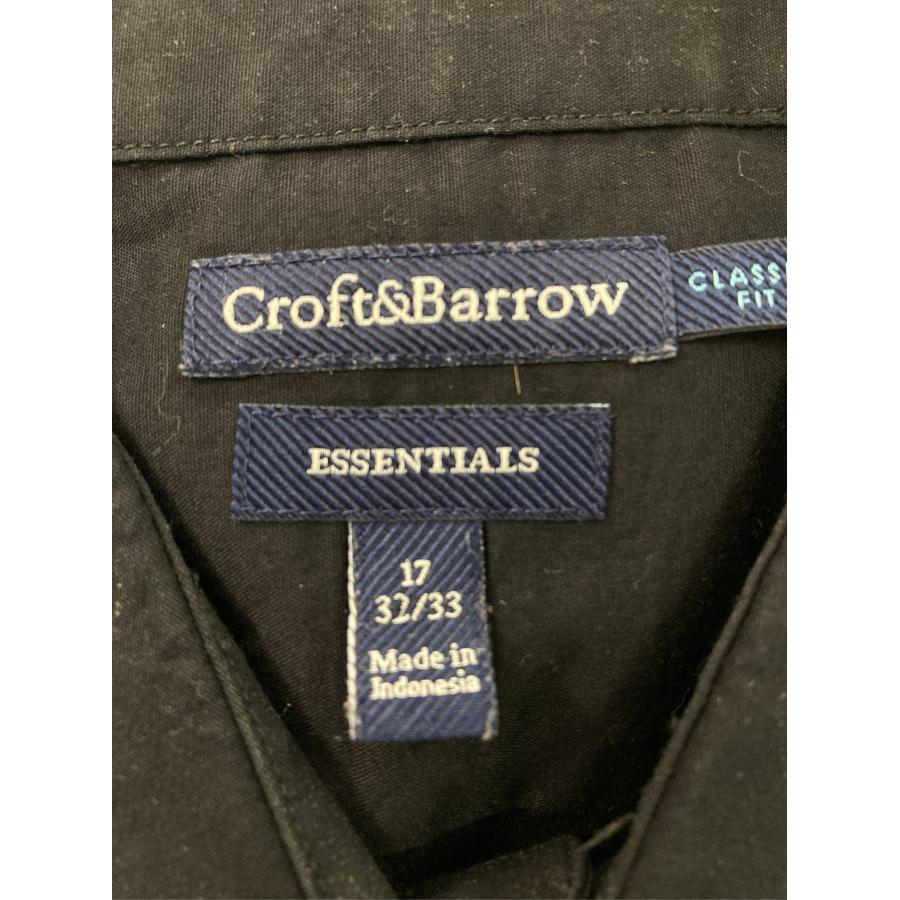croft&barrow クラフトアンドバロー ビジネスシャツ 17 32/33 ブラック コットン 無地 長袖 レギュラーカラー メンズ |  | 03