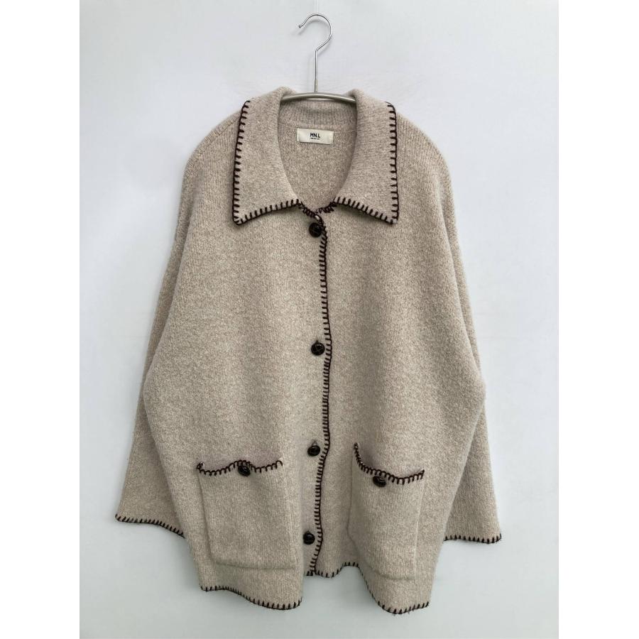 MONO-MART モノマート カーディガン/ボレロ F ベージュ ナイロン 無地 刺繍 ミドル丈 長袖 レディース | MONO-MART