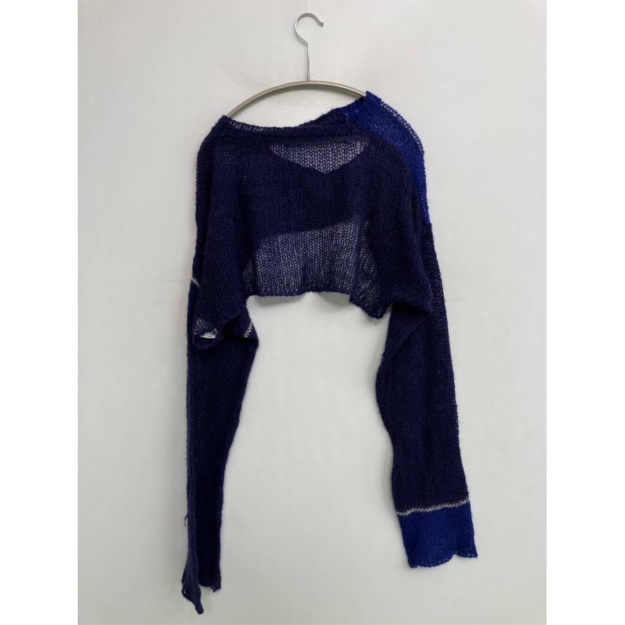 PAMM パム カーディガン/ボレロ F ネイビー ウール・ニット ナイロン 無地 ライン柄 ショート丈 長袖 レディース | PAMM | 05