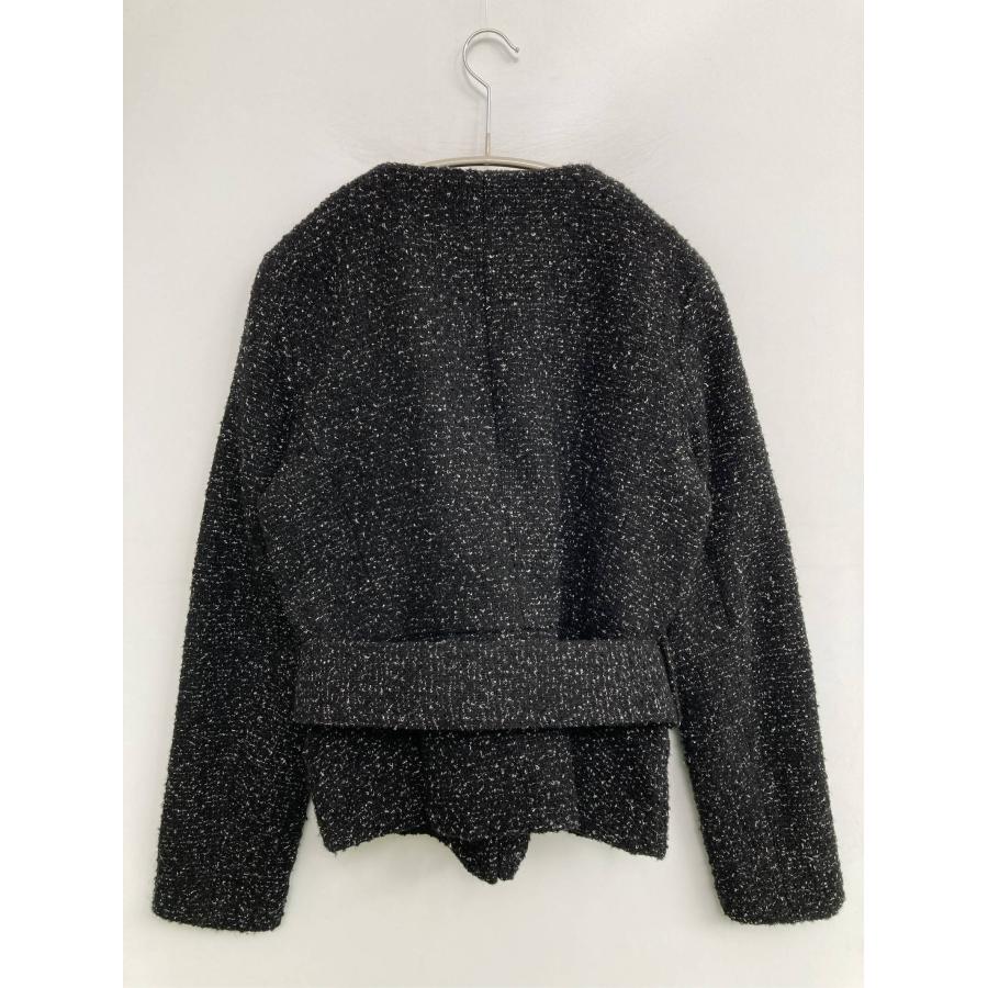 ZARA ザラ ノーカラージャケット USA M ブラック ツイード 無地 ショート丈 レディース | ZARA | 01