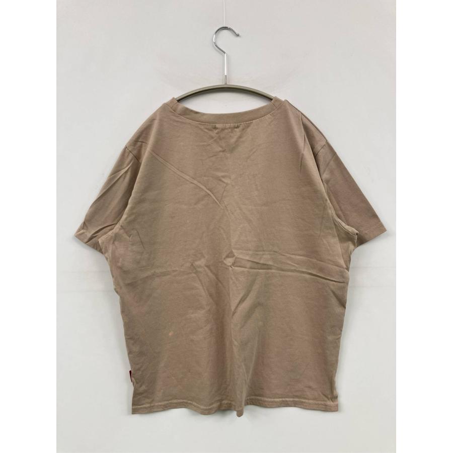 JaVa ジャバ Tシャツ/カットソー M ベージュ 無地 ワンポイント 刺繍 ミドル丈 半袖 クルーネック(丸首) レディース |  | 01