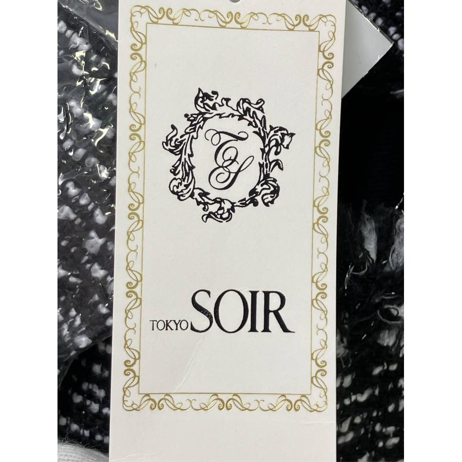 TOKYO SOIR ノーカラージャケット 9AR ブラック ツイード ウール・ニット フリンジ ショート丈 レディース |  | 12