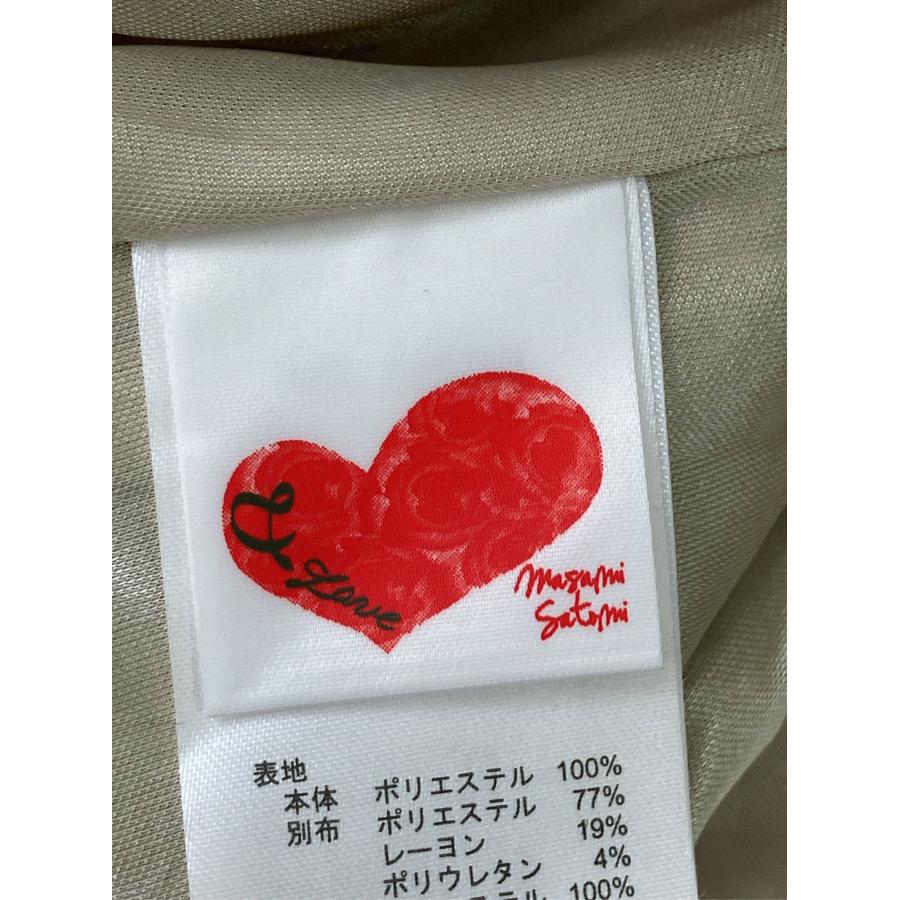 &LOVE ノーカラージャケット M ベージュ ツイード 無地 フリンジ リボン ショート丈 レディース |  | 02