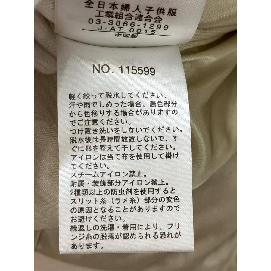 &LOVE ノーカラージャケット M ベージュ ツイード 無地 フリンジ リボン ショート丈 レディース |  | 05