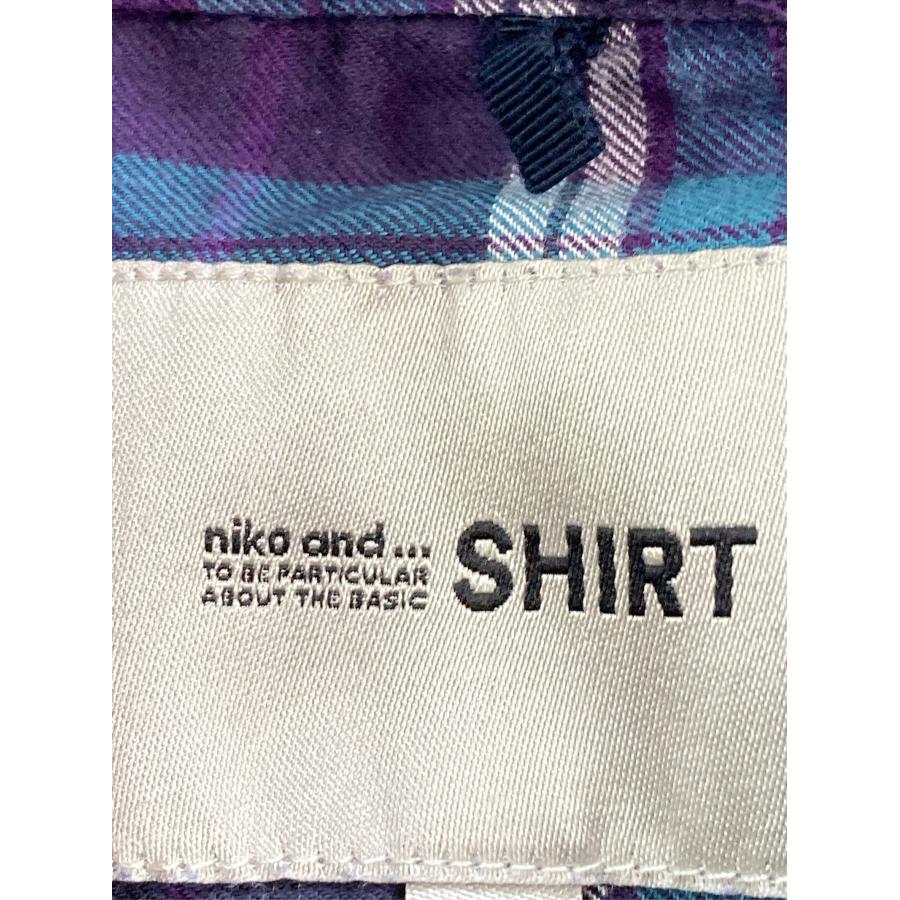 niko and ... ニコアンド シャツ/ブラウス 3 パープル コットン チェック柄 ミドル丈 長袖 レギュラーカラー レディース |  | 02