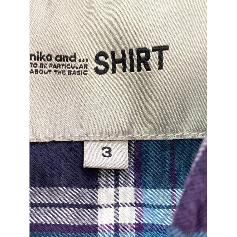 niko and ... ニコアンド シャツ/ブラウス 3 パープル コットン チェック柄 ミドル丈 長袖 レギュラーカラー レディース |  | 03