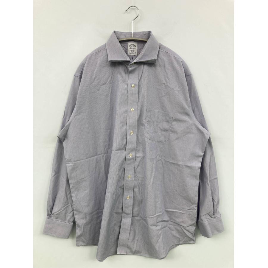 BROOKS BROTHERS ブルックスブラザーズ ビジネスシャツ 17-34 ネイビー コットン ストライプ柄 長袖 レギュラーカラー メンズ | BROOKS BROTHERS