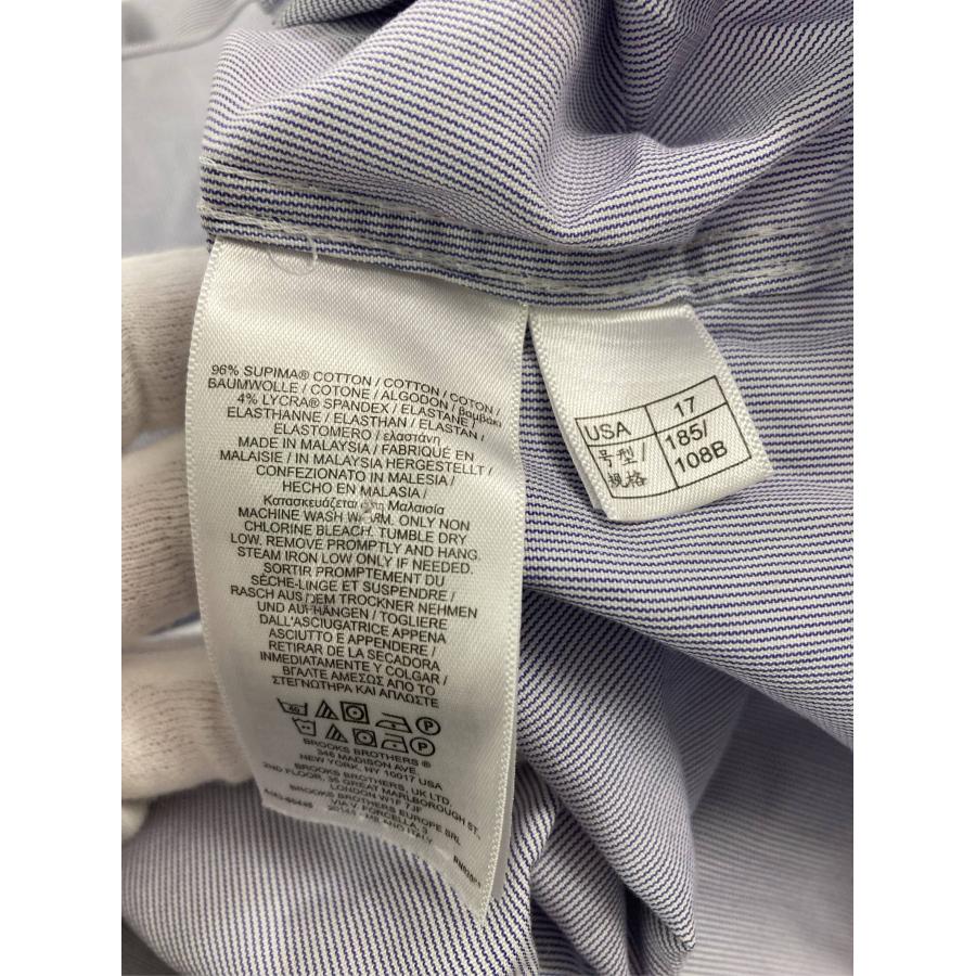 BROOKS BROTHERS ブルックスブラザーズ ビジネスシャツ 17-34 ネイビー コットン ストライプ柄 長袖 レギュラーカラー メンズ | BROOKS BROTHERS | 04