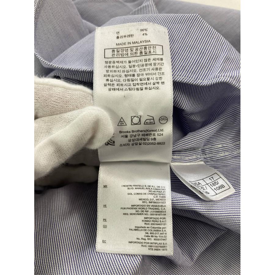 BROOKS BROTHERS ブルックスブラザーズ ビジネスシャツ 17-34 ネイビー コットン ストライプ柄 長袖 レギュラーカラー メンズ | BROOKS BROTHERS | 06