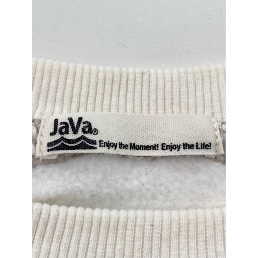 JaVa ジャバ スウェット L アイボリー コットン 裏起毛 無地 ワンポイント ブランドロゴ 刺繍 ライン柄 長袖 メンズ |  | 02