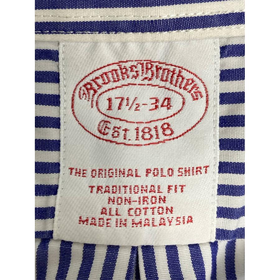 BROOKS BROTHERS ブルックスブラザーズ ビジネスシャツ 17 1/2-34 ブルー コットン ストライプ柄 ボタンダウン 長袖 メンズ | BROOKS BROTHERS | 02