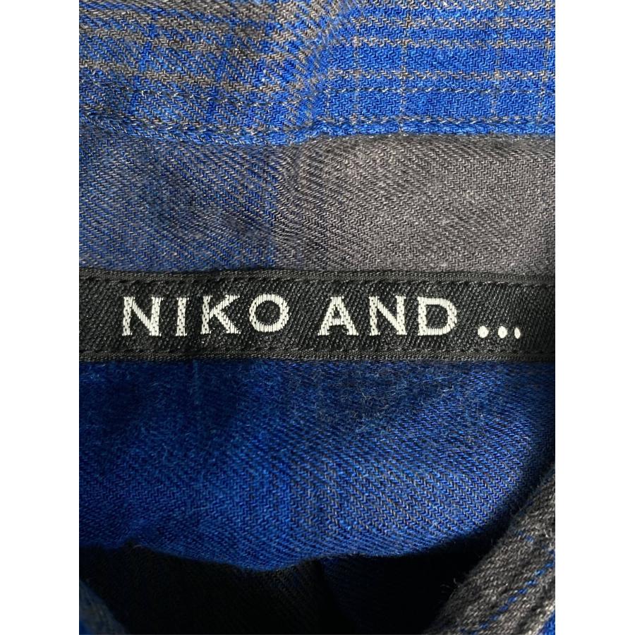 niko and ... ニコアンド シャツ/ブラウス 3 ブルー リネン・麻 チェック柄 ミドル丈 半袖 レギュラーカラー メンズ |  | 02
