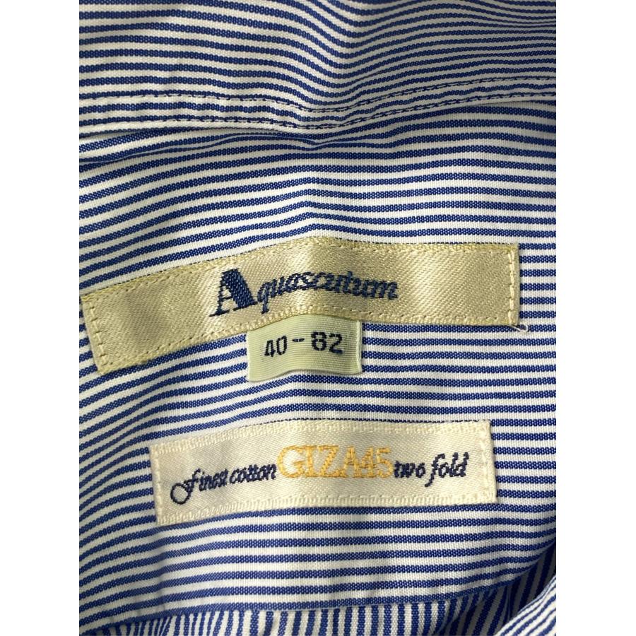 Aquascutum アクアスキュータム ビジネスシャツ 40-82 ブルー ストライプ柄 長袖 レギュラーカラー メンズ | Aquascutum | 02