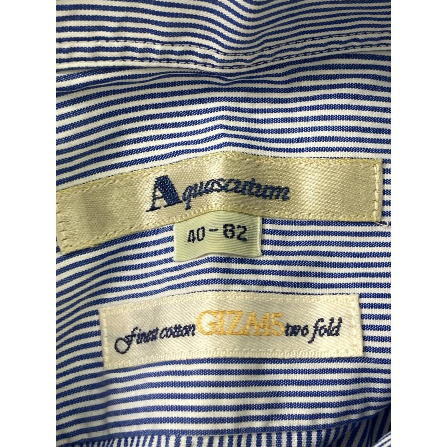 Aquascutum アクアスキュータム ビジネスシャツ 40-82 ブルー ストライプ柄 長袖 レギュラーカラー メンズ | Aquascutum | 03
