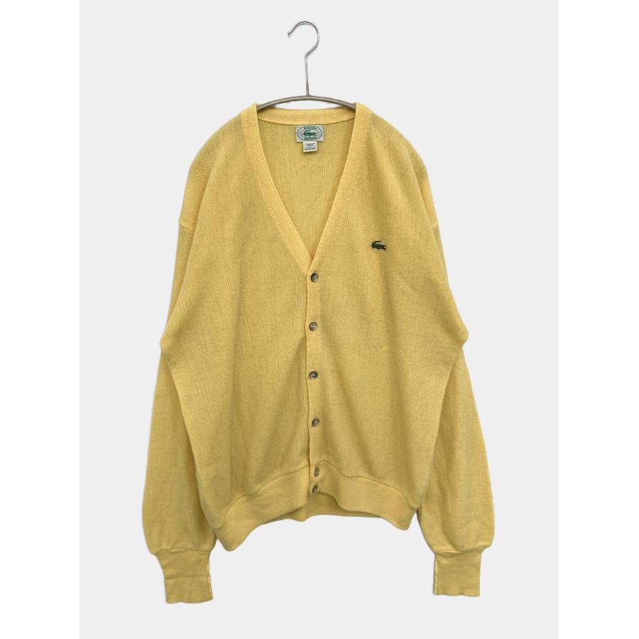 IZOD LACOSTE アイゾッドラコステ カーディガン/ボレロ L イエロー ニット 無地 ワンポイント ミドル丈 長袖 メンズ | 