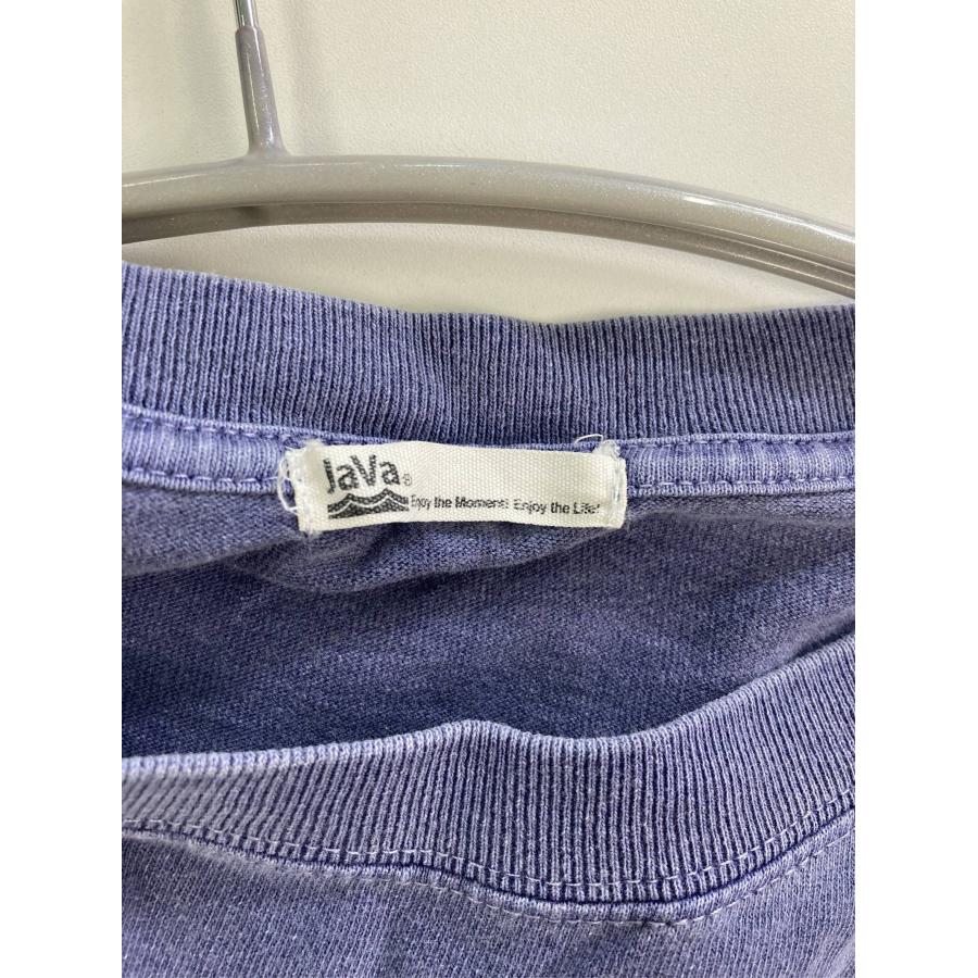JaVa ジャバ Tシャツ/カットソー XL パープル 無地 ワンポイント ミドル丈 長袖 クルーネック(丸首) メンズ レディース |  | 02
