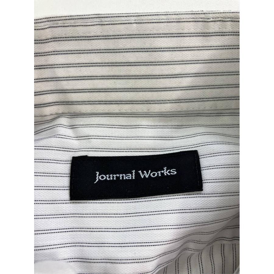 journal works ビジネスシャツ L(41)-86 ホワイト コットン ストライプ柄 長袖 レギュラーカラー メンズ |  | 02