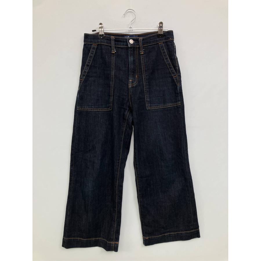GAP ギャップ デニムパンツ 25 ネイビー クロップド・半端丈 無地 ワイド・ルーズ ストレート レギュラー リジッド・ワンウォッシュ レディース | GAP