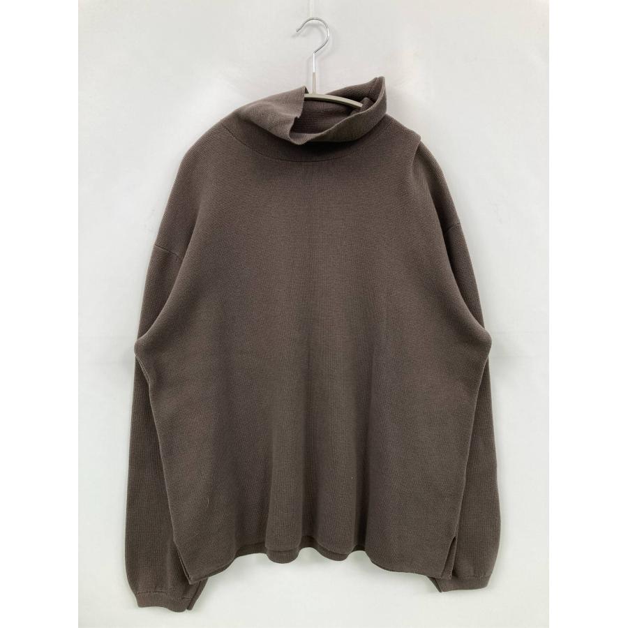WYM LIDNM ウィムリドム ニット/セーター MEDIUM ブラウン コットン 無地 ミドル丈 長袖 タートルネック/ハイネック メンズ | WYM LIDNM