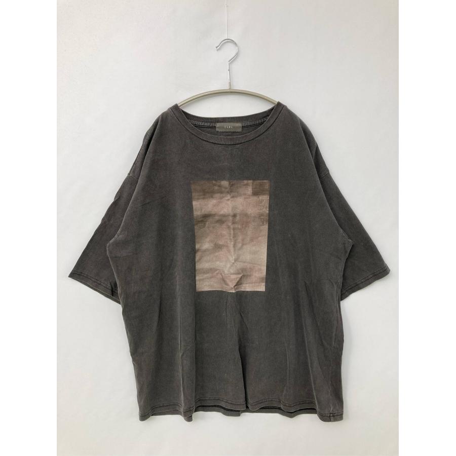 CLEL Tシャツ/カットソー M ブラック 無地 前面プリント ミドル丈 半袖 クルーネック(丸首) メンズ レディース | CLEL