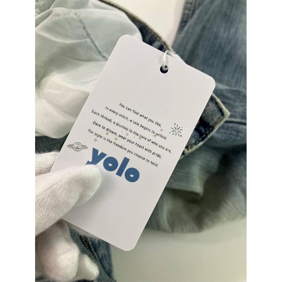 yolo ヨロ デニムパンツ M ブルー フルレングス 無地 ワンポイント ストレート ワイド・ルーズ レギュラー ヴィンテージ レディース |  | 05