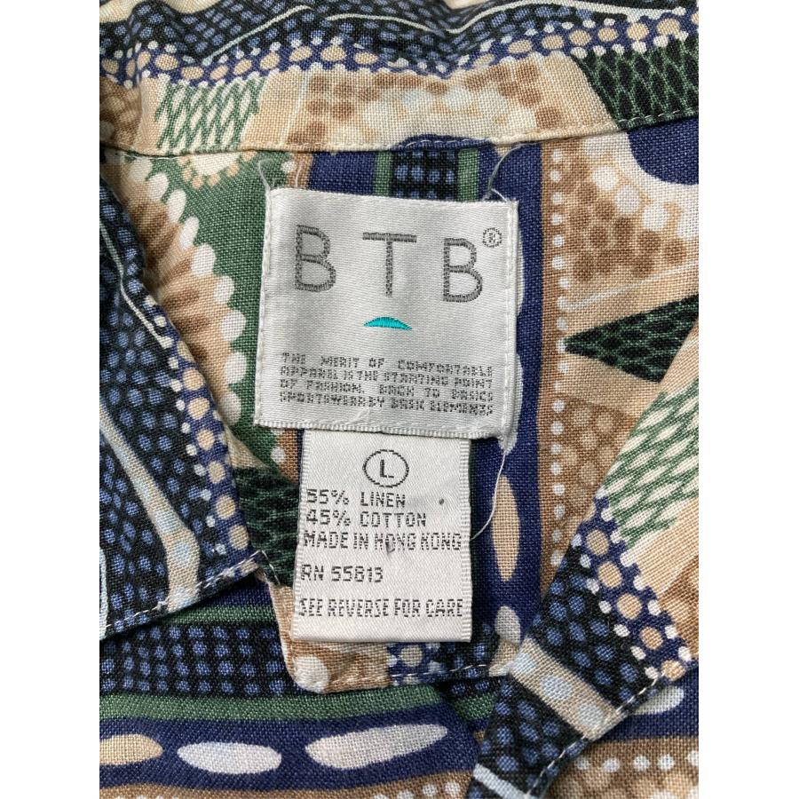 BTB シャツ/ブラウス L ベージュ コットン リネン・麻 その他総柄 ミドル丈 半袖 レギュラーカラー メンズ |  | 03