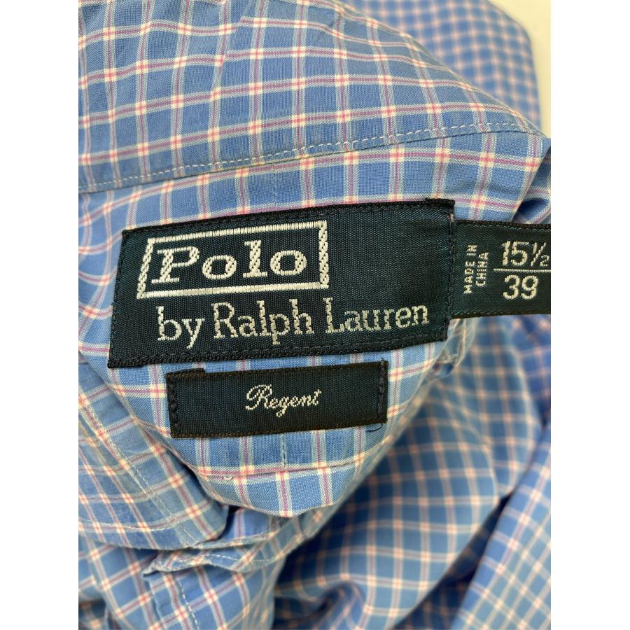 Polo by Ralph Lauren ポロバイラルフローレン ビジネスシャツ 15 1/2 39 ブルー チェック柄 ワンポイント 長袖 メンズ |  | 02