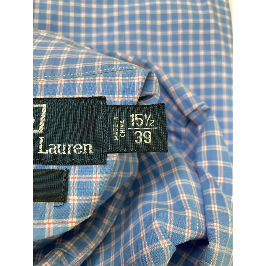 Polo by Ralph Lauren ポロバイラルフローレン ビジネスシャツ 15 1/2 39 ブルー チェック柄 ワンポイント 長袖 メンズ |  | 03