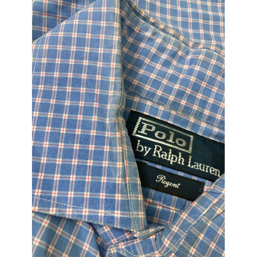 Polo by Ralph Lauren ポロバイラルフローレン ビジネスシャツ 15 1/2 39 ブルー チェック柄 ワンポイント 長袖 メンズ |  | 05