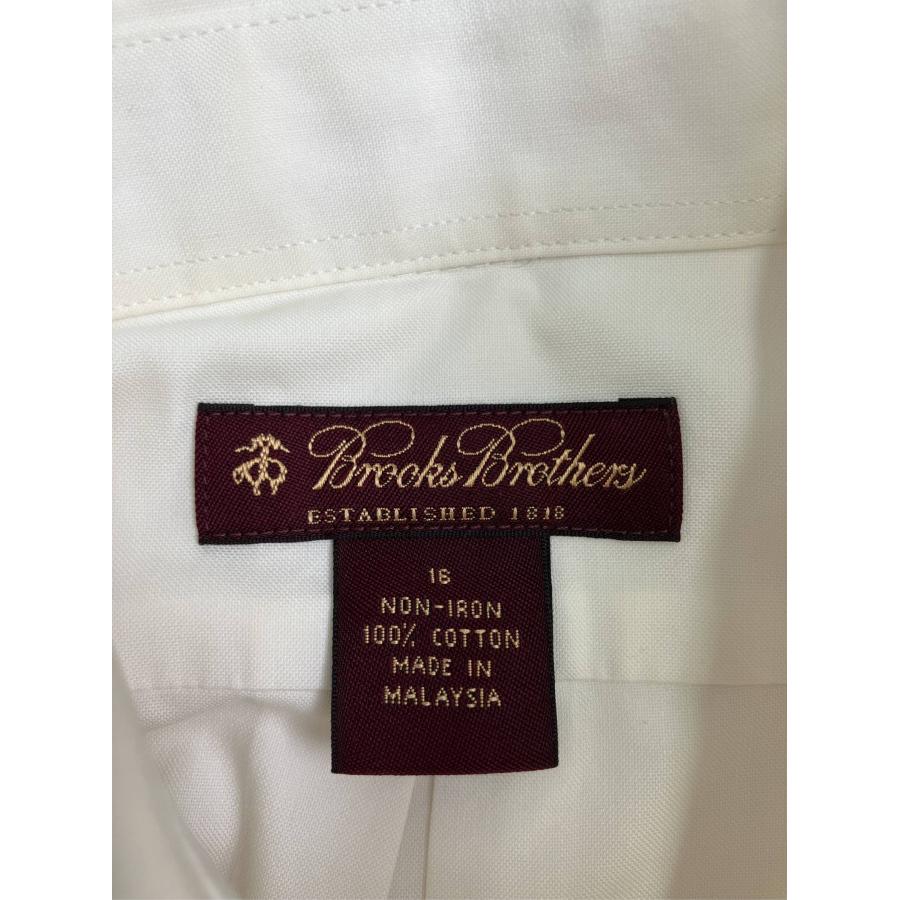 Brooks Brothers ビジネスシャツ 16 アイボリー コットン 無地 刺繍 長袖 ボタンダウン メンズ |  | 02