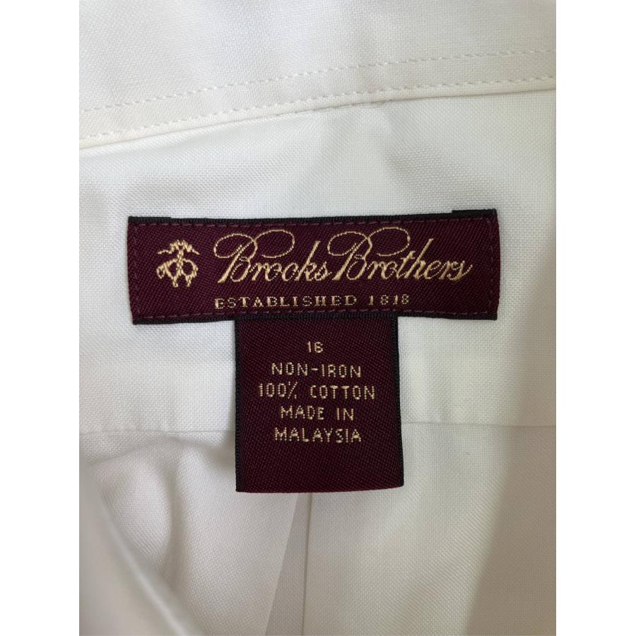 Brooks Brothers ビジネスシャツ 16 アイボリー コットン 無地 刺繍 長袖 ボタンダウン メンズ |  | 03