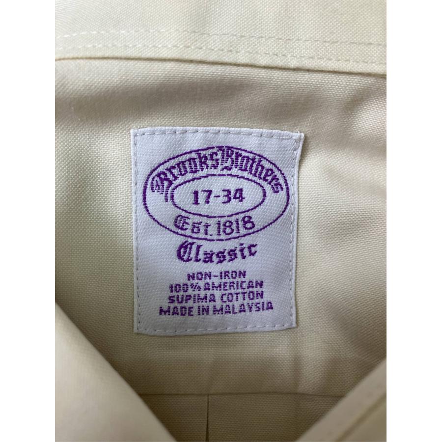 Brooks Brothers ビジネスシャツ 17-34 アイボリー コットン 無地 長袖 レギュラーカラー メンズ |  | 02
