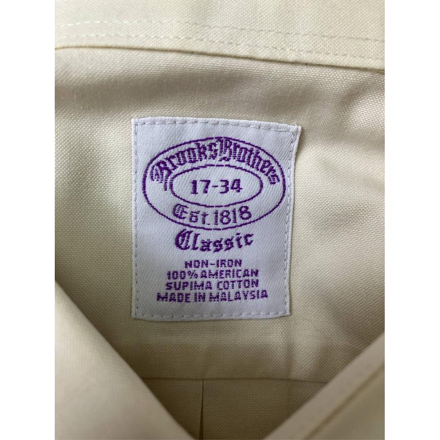 Brooks Brothers ビジネスシャツ 17-34 アイボリー コットン 無地 長袖 レギュラーカラー メンズ |  | 03
