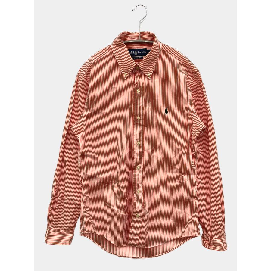 Ralph Lauren ラルフローレン シャツ/ブラウス S 165/92A オレンジ ストライプ柄 ワンポイント ブランドロゴ ミドル丈 メンズ | 