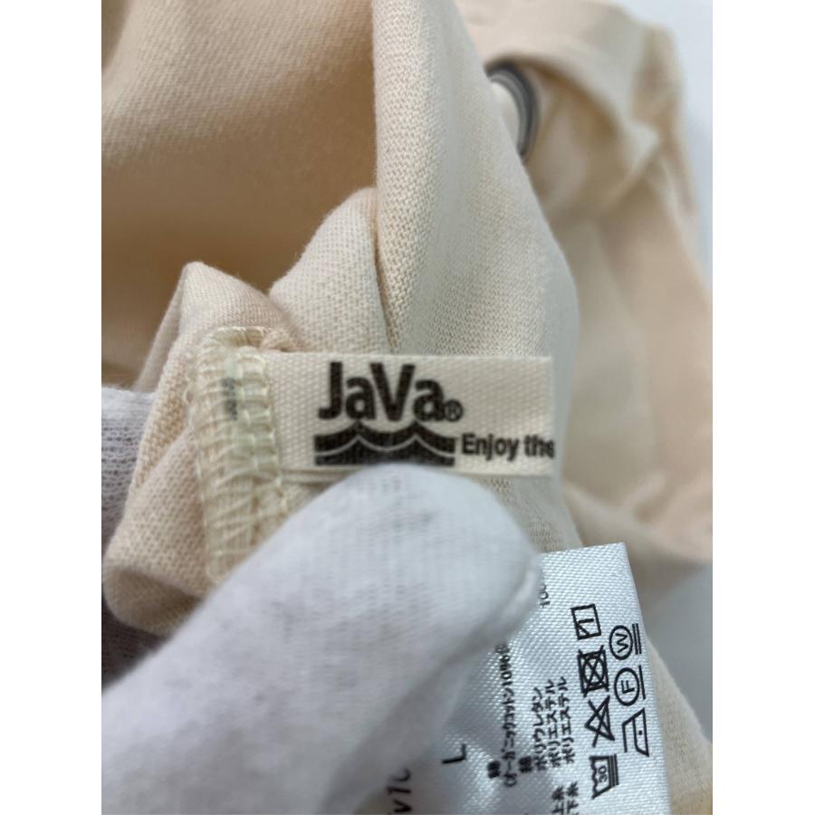 JaVa ジャバ Tシャツ/カットソー L ベージュ 前面プリント ブランドロゴ ミドル丈 半袖 クルーネック(丸首) メンズ レディース |  | 03