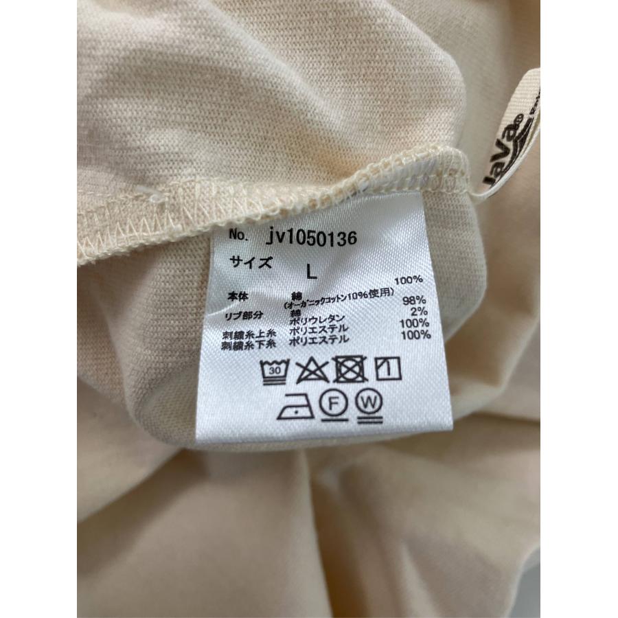 JaVa ジャバ Tシャツ/カットソー L ベージュ 前面プリント ブランドロゴ ミドル丈 半袖 クルーネック(丸首) メンズ レディース |  | 04