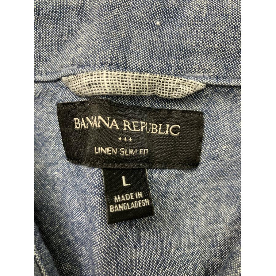 BANANA REPUBLIC バナナリパブリック シャツ/ブラウス L ブルー コットン リネン・麻 無地 ミドル丈 半袖 レギュラーカラー メンズ | BANANA REPUBLIC | 02
