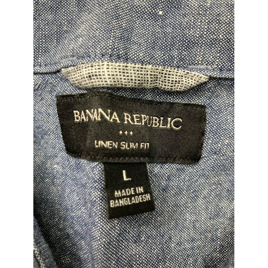 BANANA REPUBLIC バナナリパブリック シャツ/ブラウス L ブルー コットン リネン・麻 無地 ミドル丈 半袖 レギュラーカラー メンズ | BANANA REPUBLIC | 03