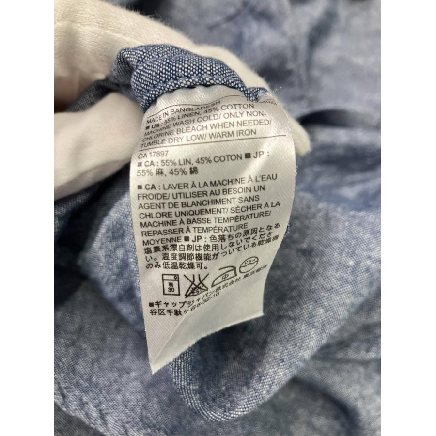 BANANA REPUBLIC バナナリパブリック シャツ/ブラウス L ブルー コットン リネン・麻 無地 ミドル丈 半袖 レギュラーカラー メンズ | BANANA REPUBLIC | 04