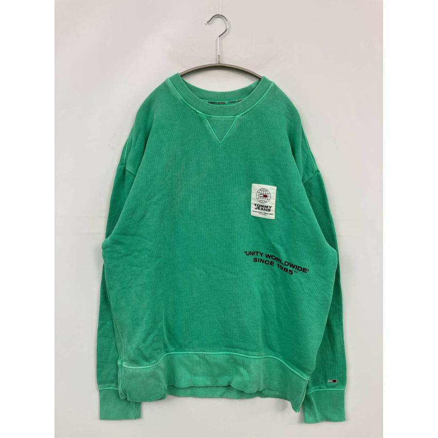 TOMMY JEANS トミージーンズ スウェット M グリーン コットン スウェット 前面プリント バックプリント ワンポイント メンズ レディース | TOMMY JEANS