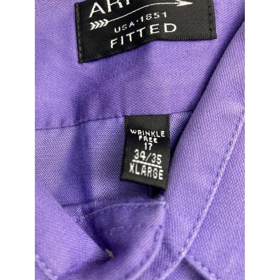 ARROW アロー ビジネスシャツ XLARGE パープル コットン 無地 長袖 レギュラーカラー メンズ |  | 03