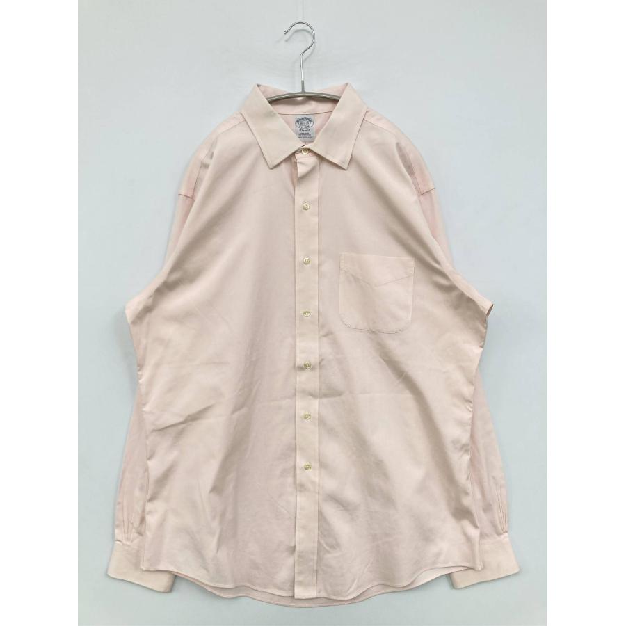 Brooks Brothers ビジネスシャツ 16 1/2-35 ピンク コットン 無地 長袖 レギュラーカラー メンズ | 