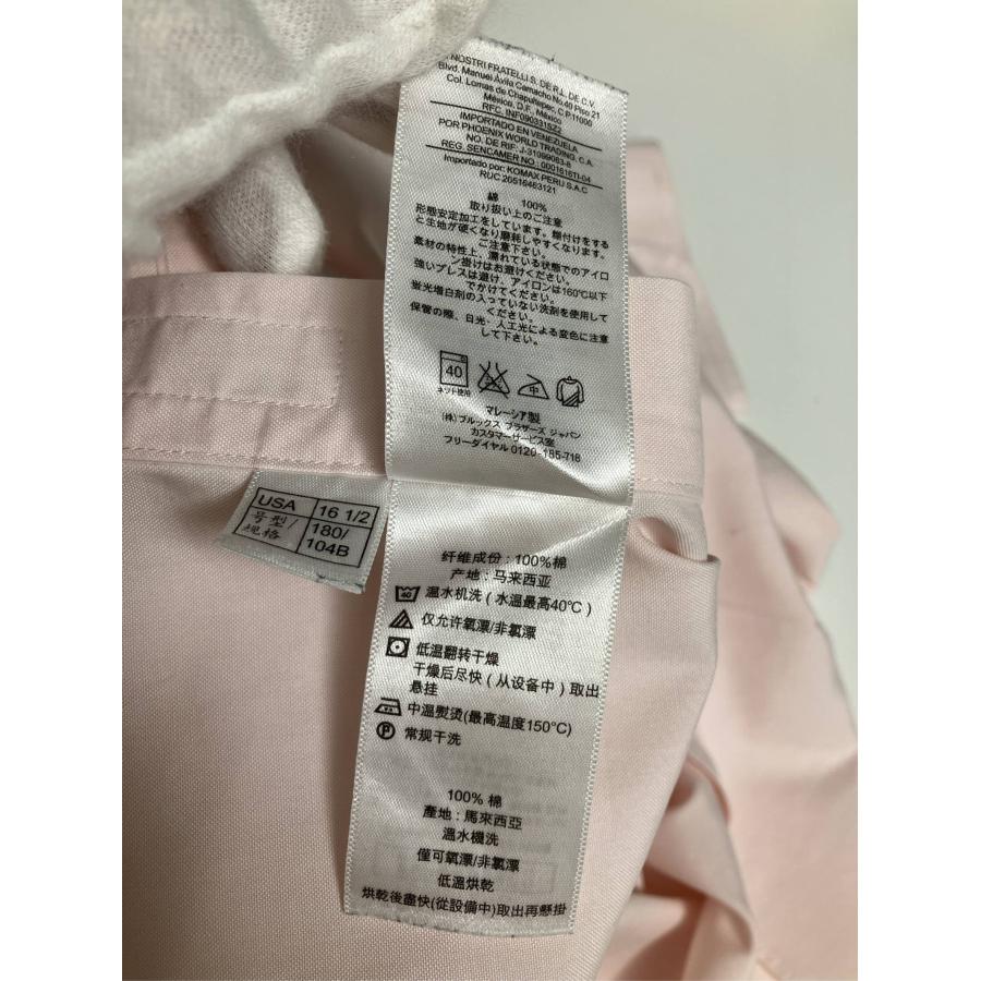 Brooks Brothers ビジネスシャツ 16 1/2-35 ピンク コットン 無地 長袖 レギュラーカラー メンズ |  | 06